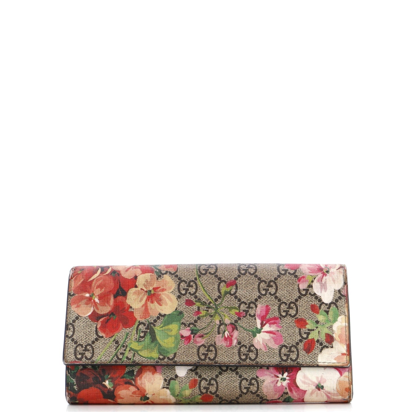 Continental Wallet Blooms Print GG Coated Canvas