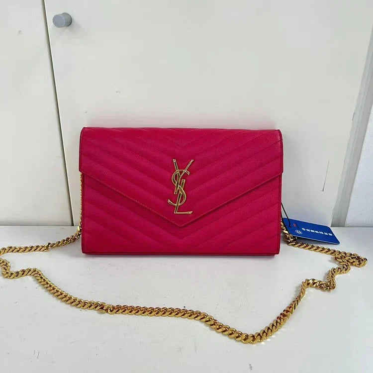 Saint Laurent Monogram MatelassÃƒÆ’Ã‚Â© Cassandre Wallet on Chain B4-36