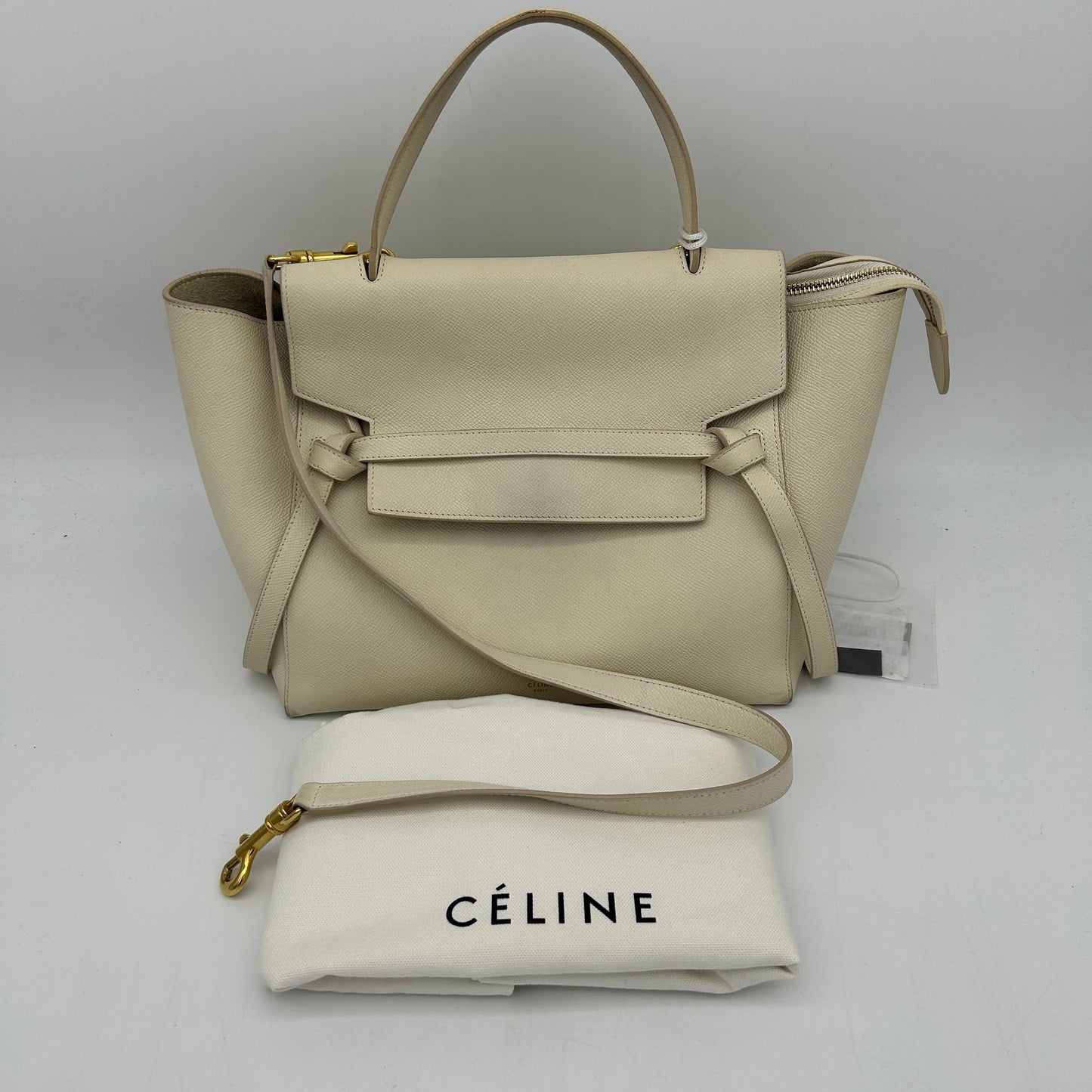 Celine Beige Belt Shoulder Bag