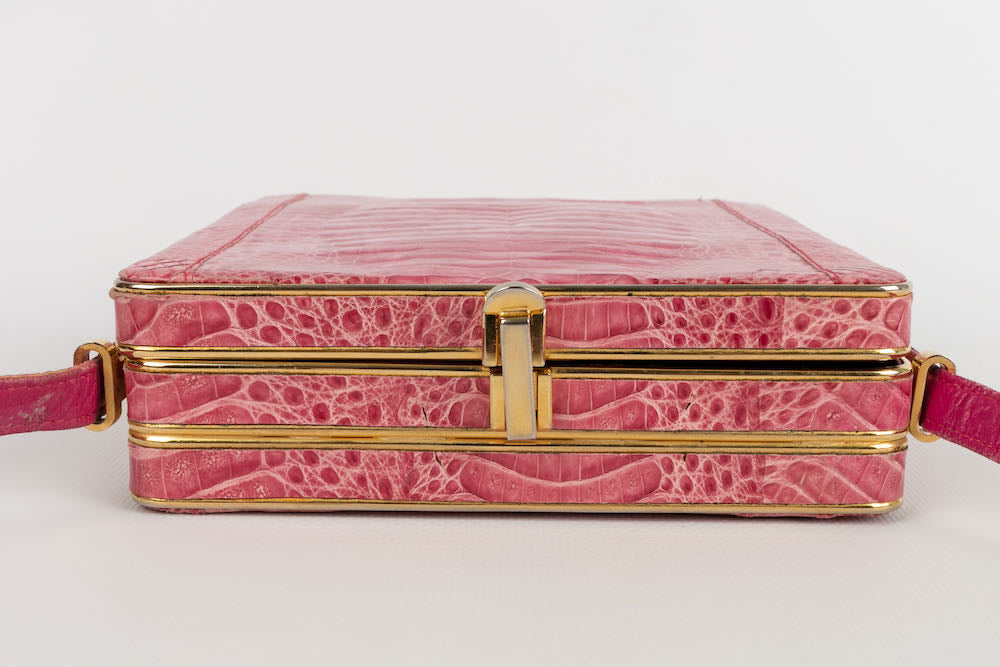Sac en crocodile rose