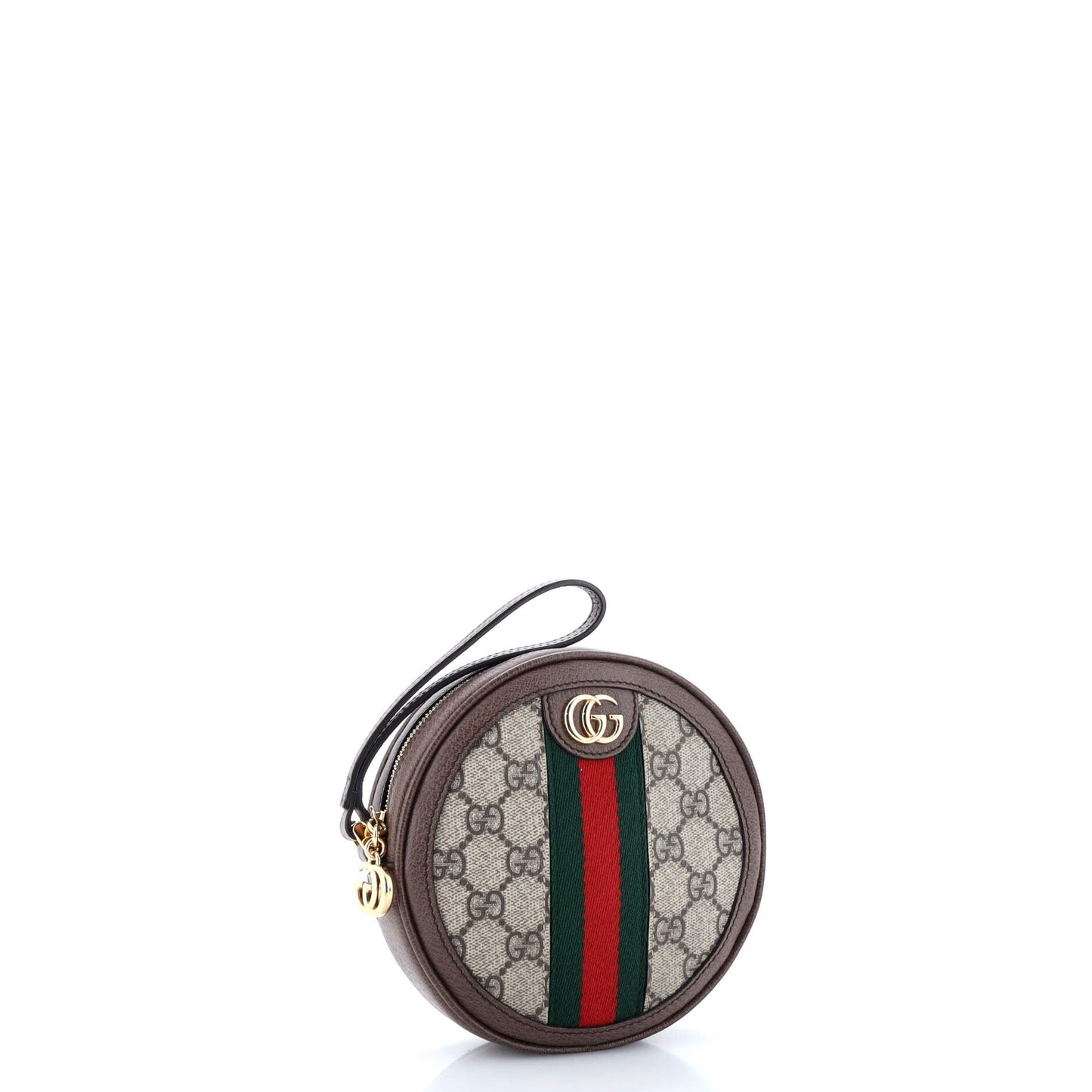 Ophidia Round Wristlet Wallet GG Coated Canvas