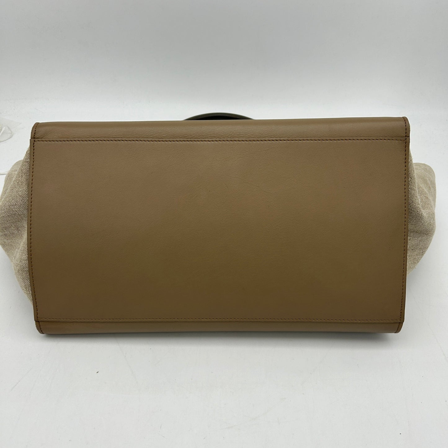 Celine Medium Trapeze Bag Smooth Taupe Calfskin Linen Tri-Color