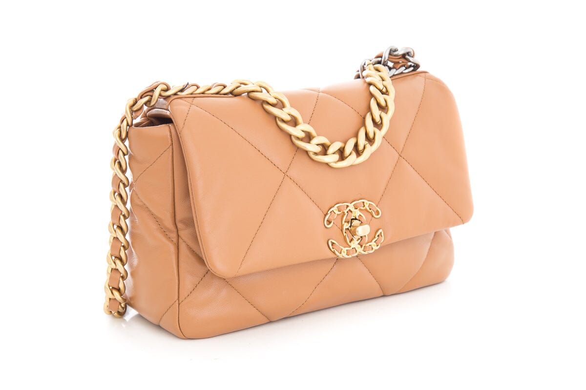 Chanel 2024 19 Brown Quilted Leather Handbag