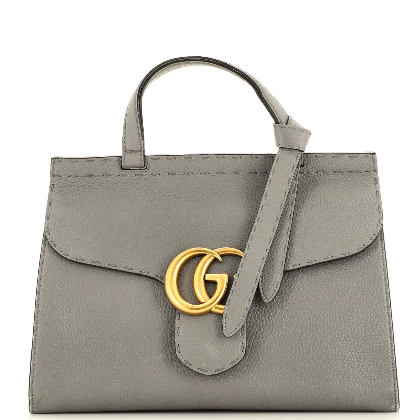 GG Marmont Top Handle Bag Leather Small