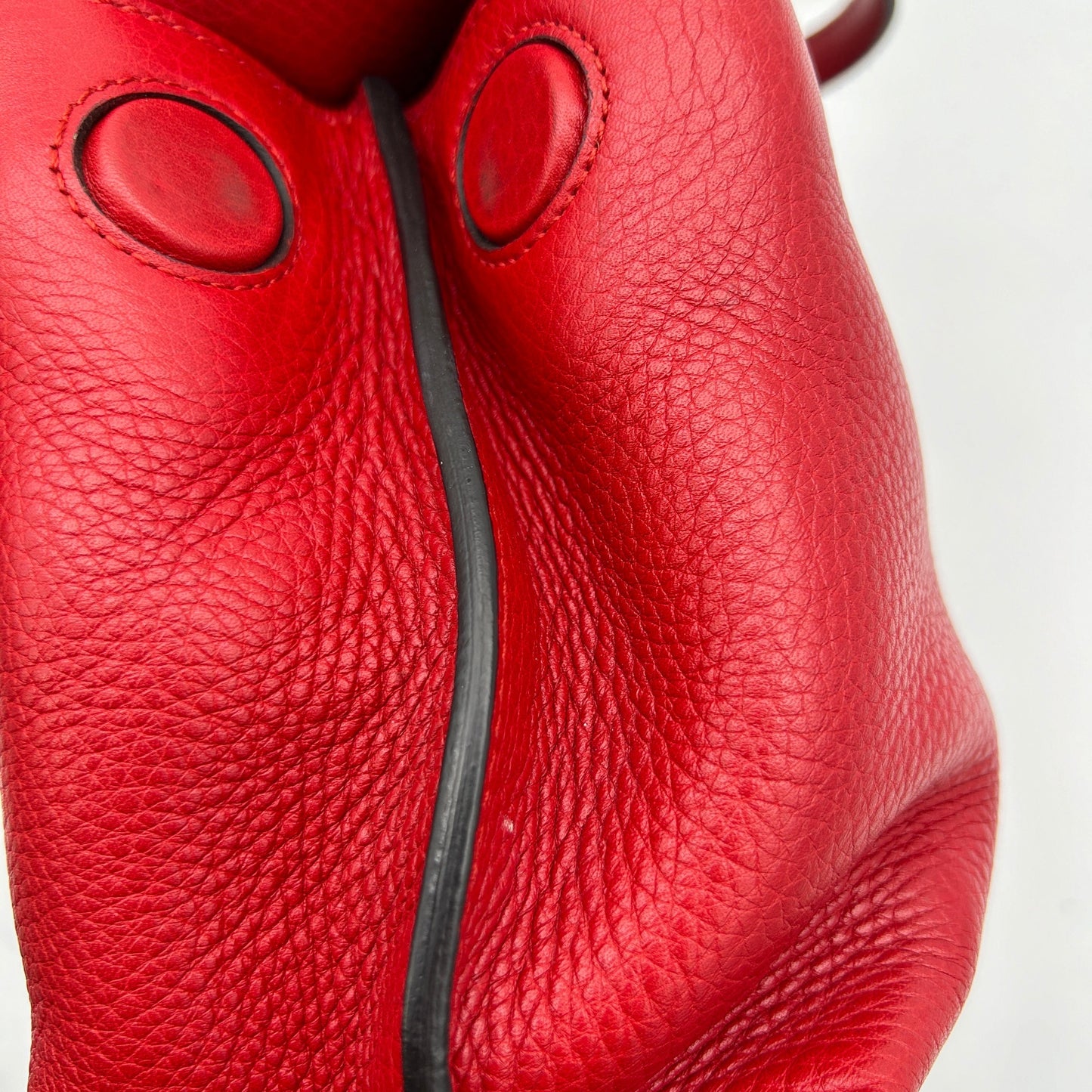 Gucci Hibiscus Red Calfskin Bamboo Top Handle Bag Small