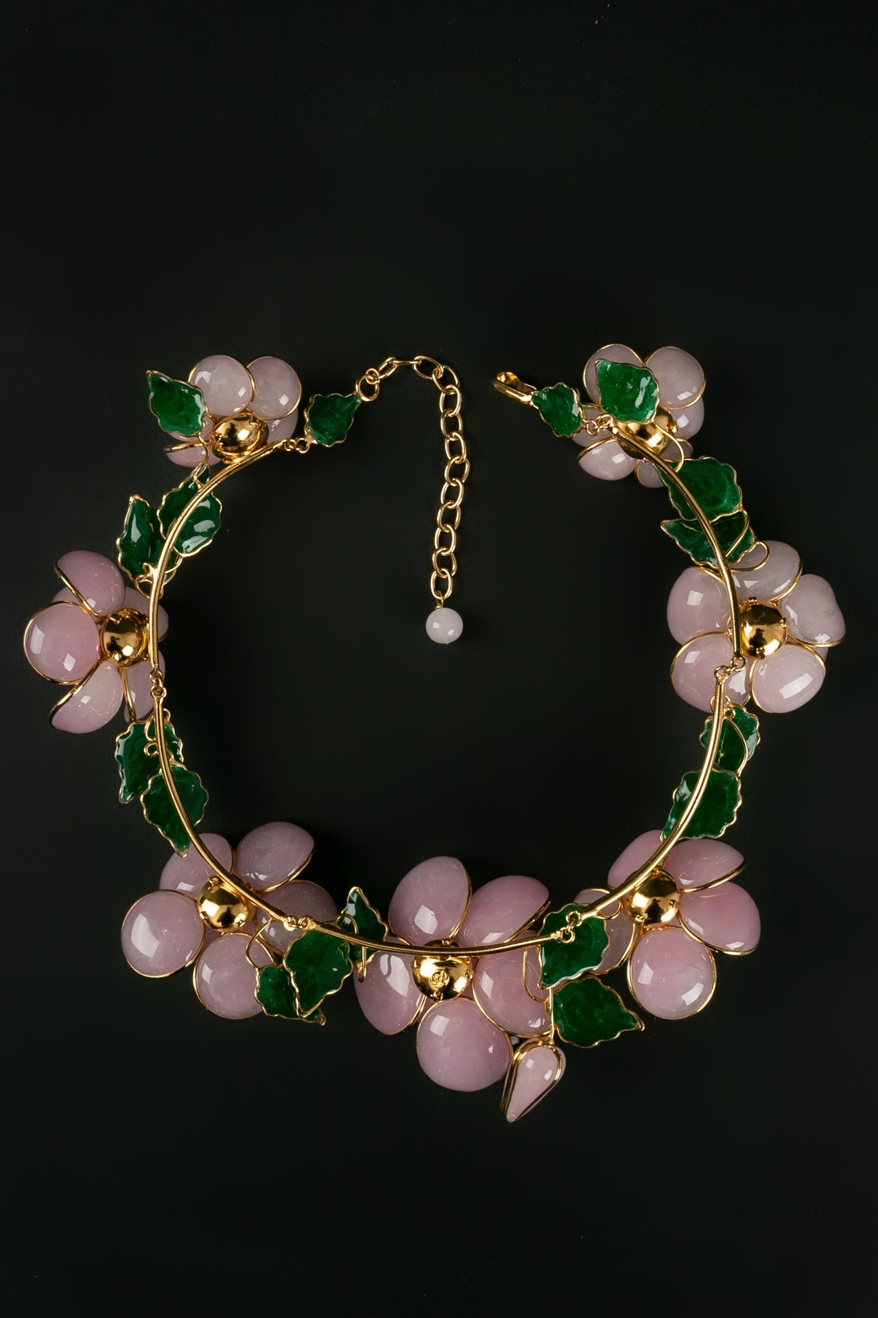Collier en pÃƒÆ’Ã‚Â¢te de verre rose Augustine