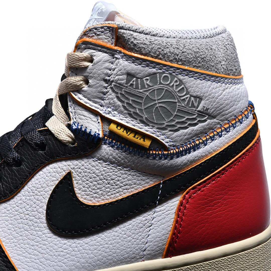 GLM - Union x AJ1 High white and red stitching