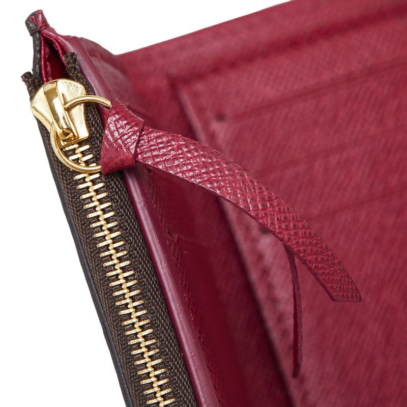 Louis Vuitton Monogram Portefolio Victoria Three Fold Wallet M41938 Brown Fushas PVC  Louis Vuitton
