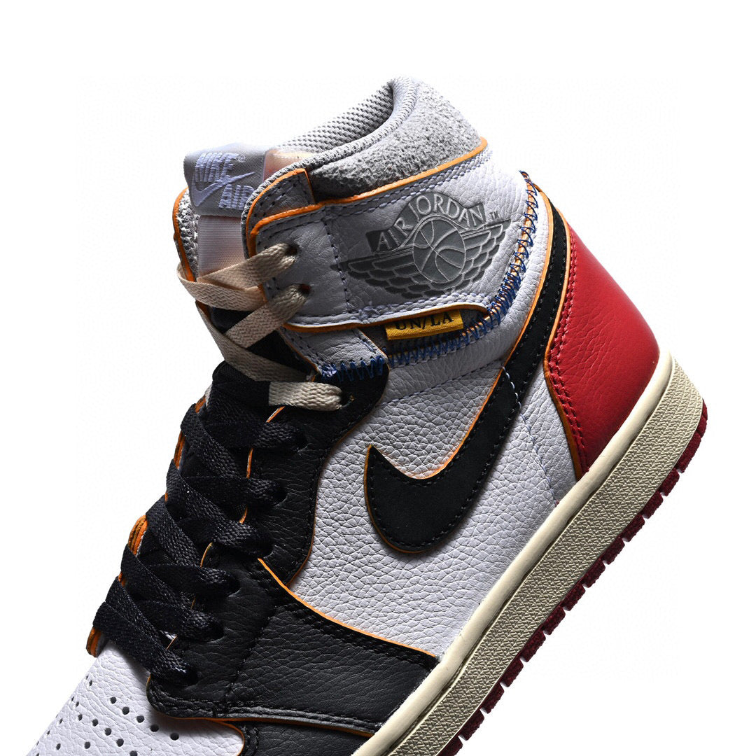 GLM - Union x AJ1 High white and red stitching