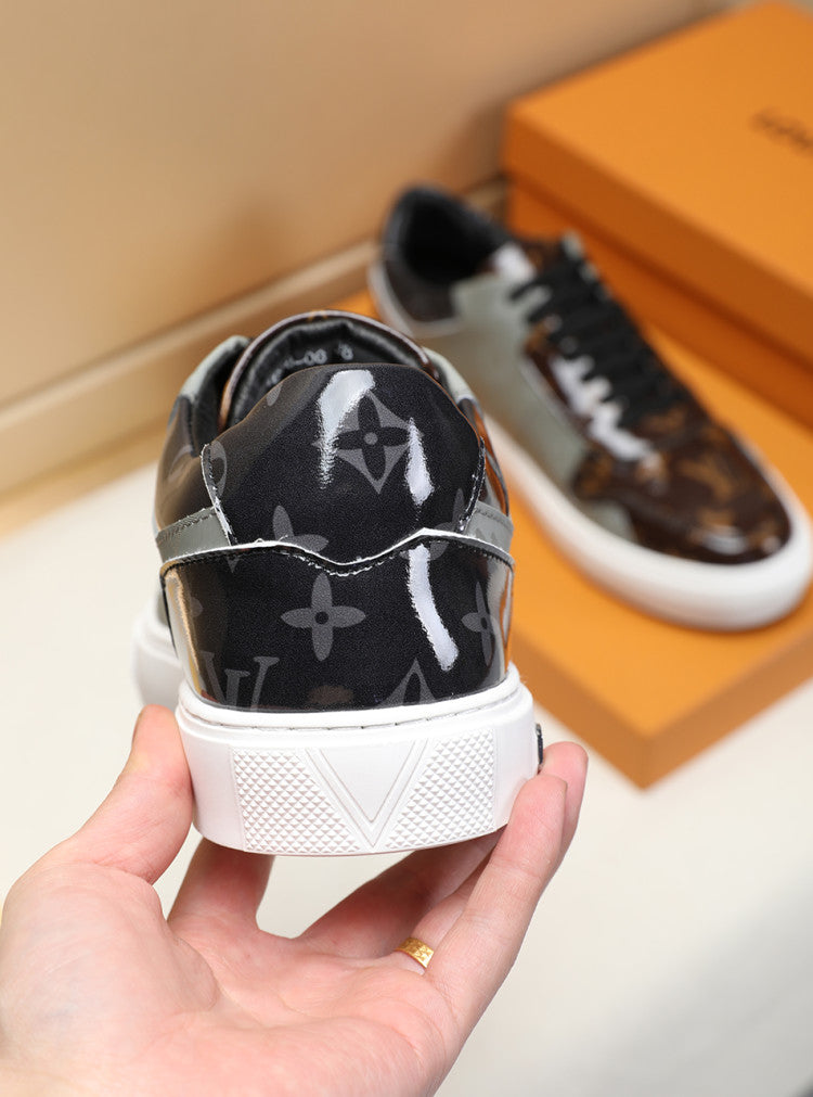 GLM - LUV GLMnogram Denim Brown And Gray Sneaker
