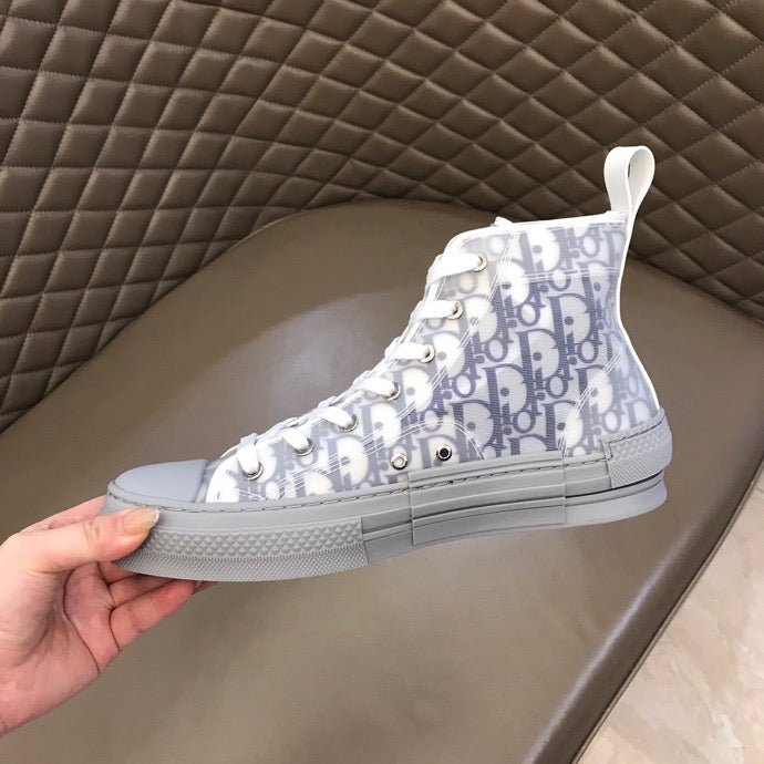 GLM - DIR B23 White and Navy HIGH-TOP SNEAKER
