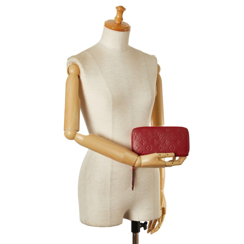 Louis Vuitton Monogram Amplant Zippie Wallet Roundfassner Long Wallet M60547 Orion Red Leather  Louis Vuitton