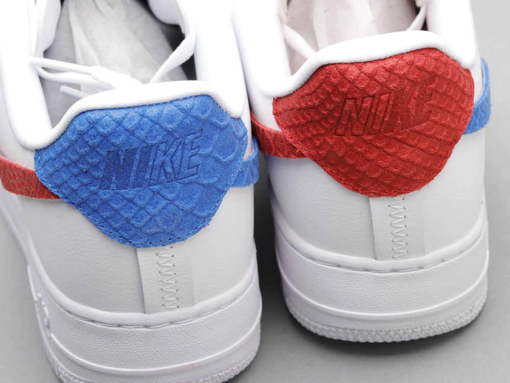 GLM - AF1 White red blue snake pattern