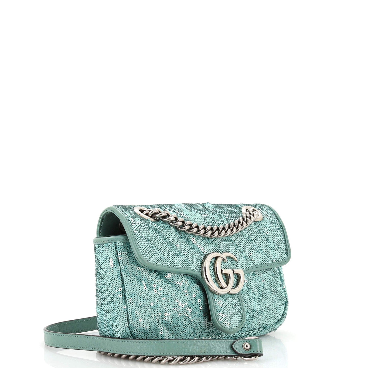 GG Marmont Flap Bag Diagonal Quilted Sequins Mini