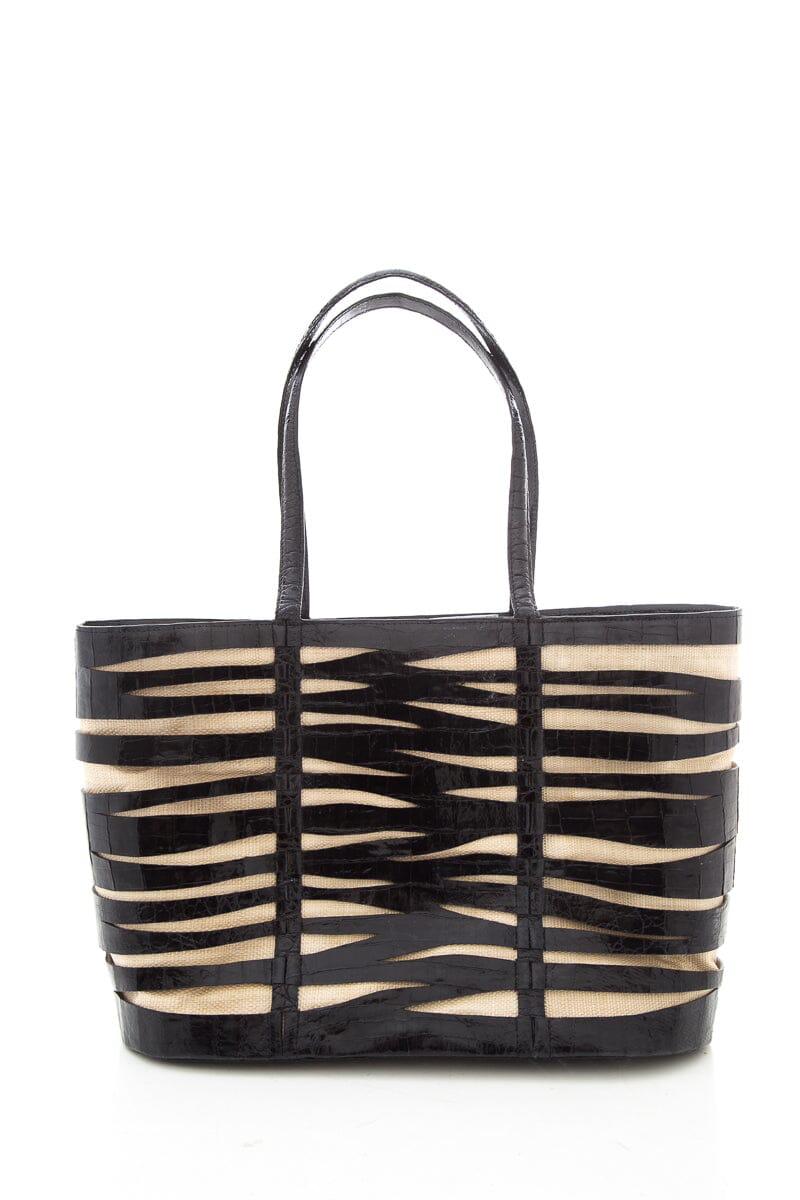 Nancy Gonzalez Black Crocodile Tote