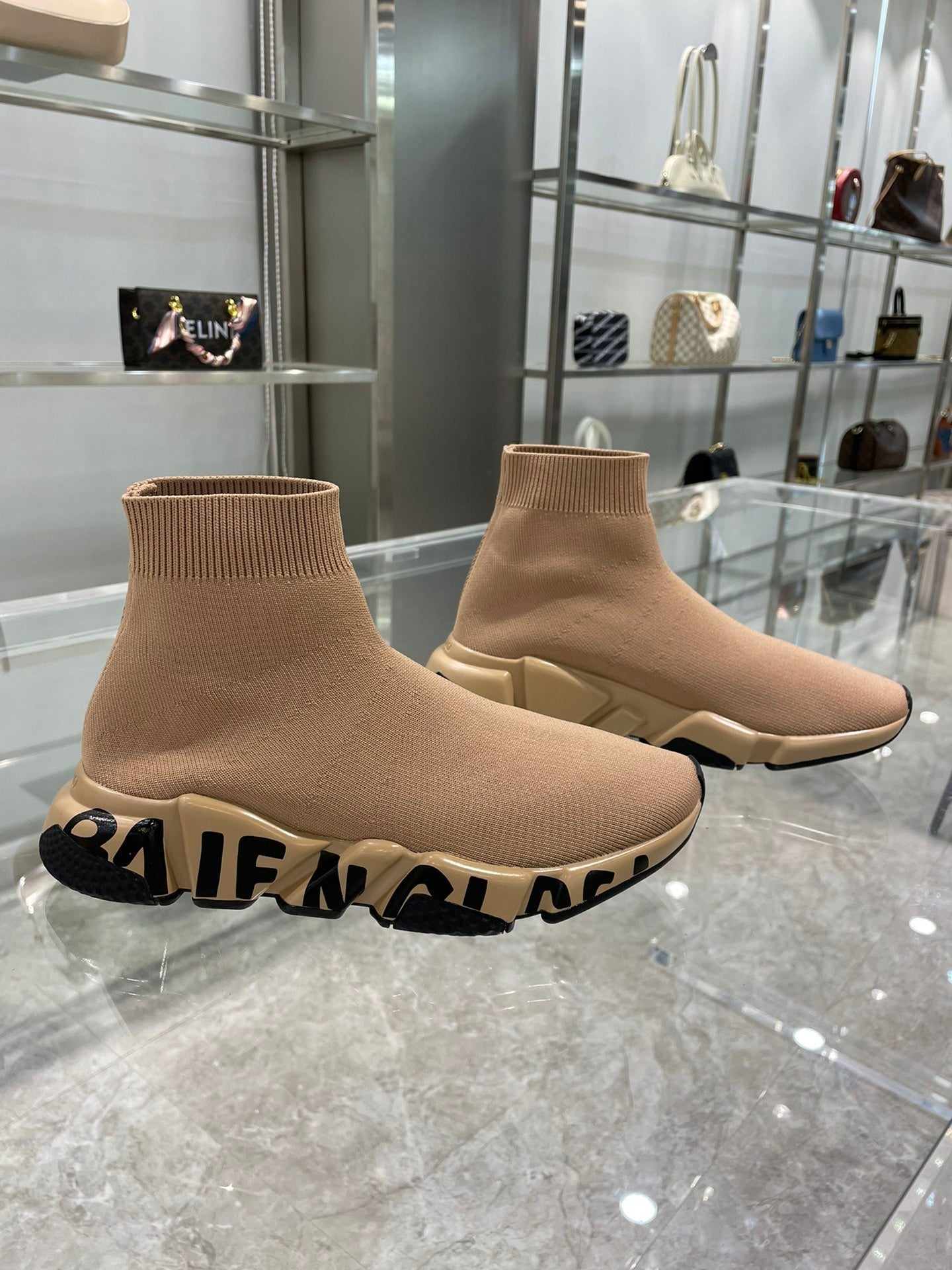 GLM - Bla Speed Print Stretch Knit Sneakers