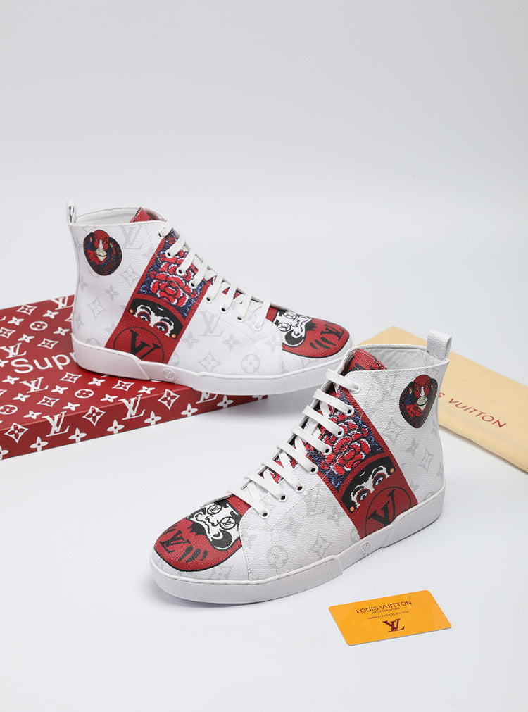 GLM - LUV Stellar Trainer Boot White Red Sneaker