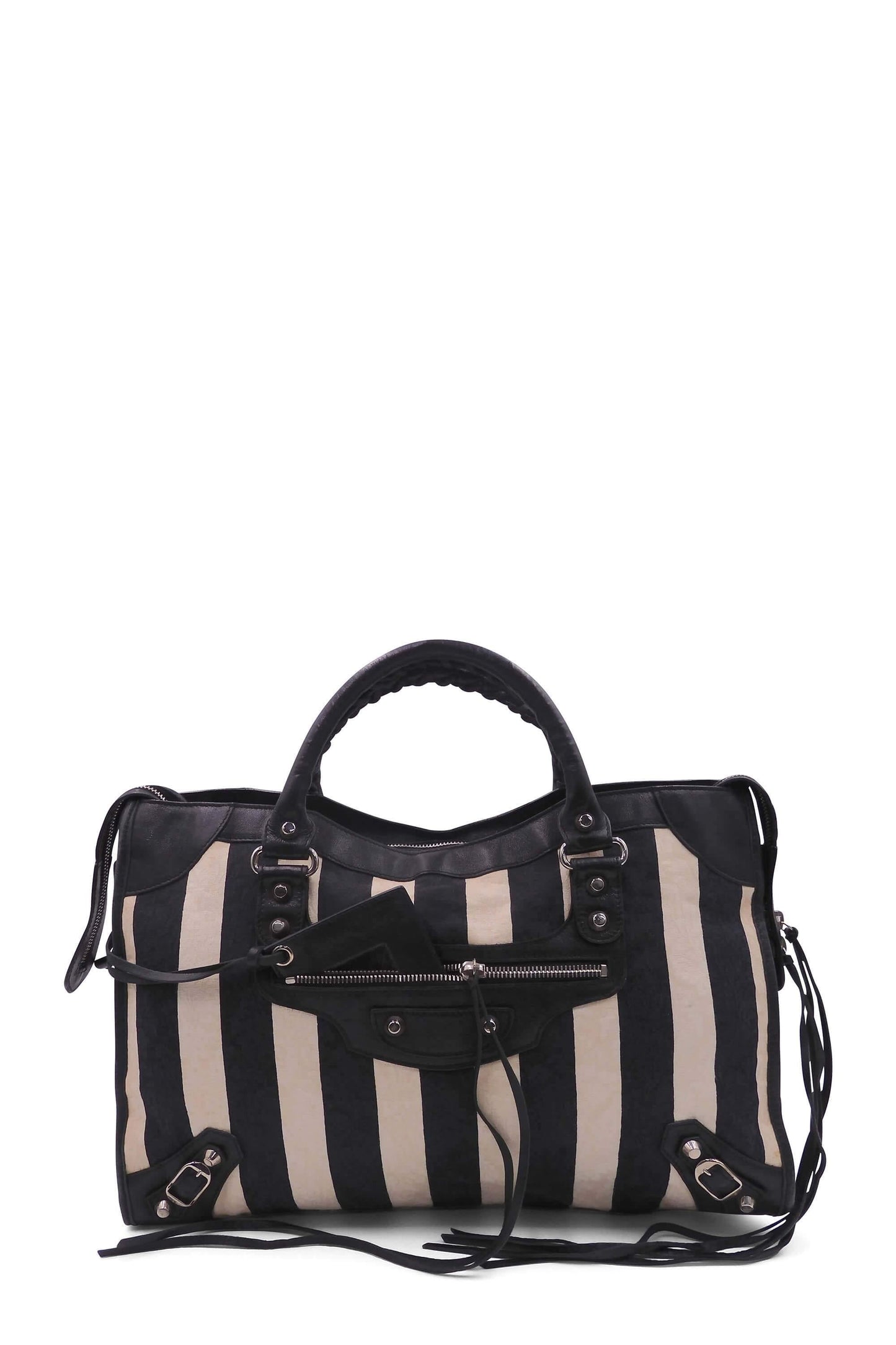 Chevre Damask Stripe City M Black White