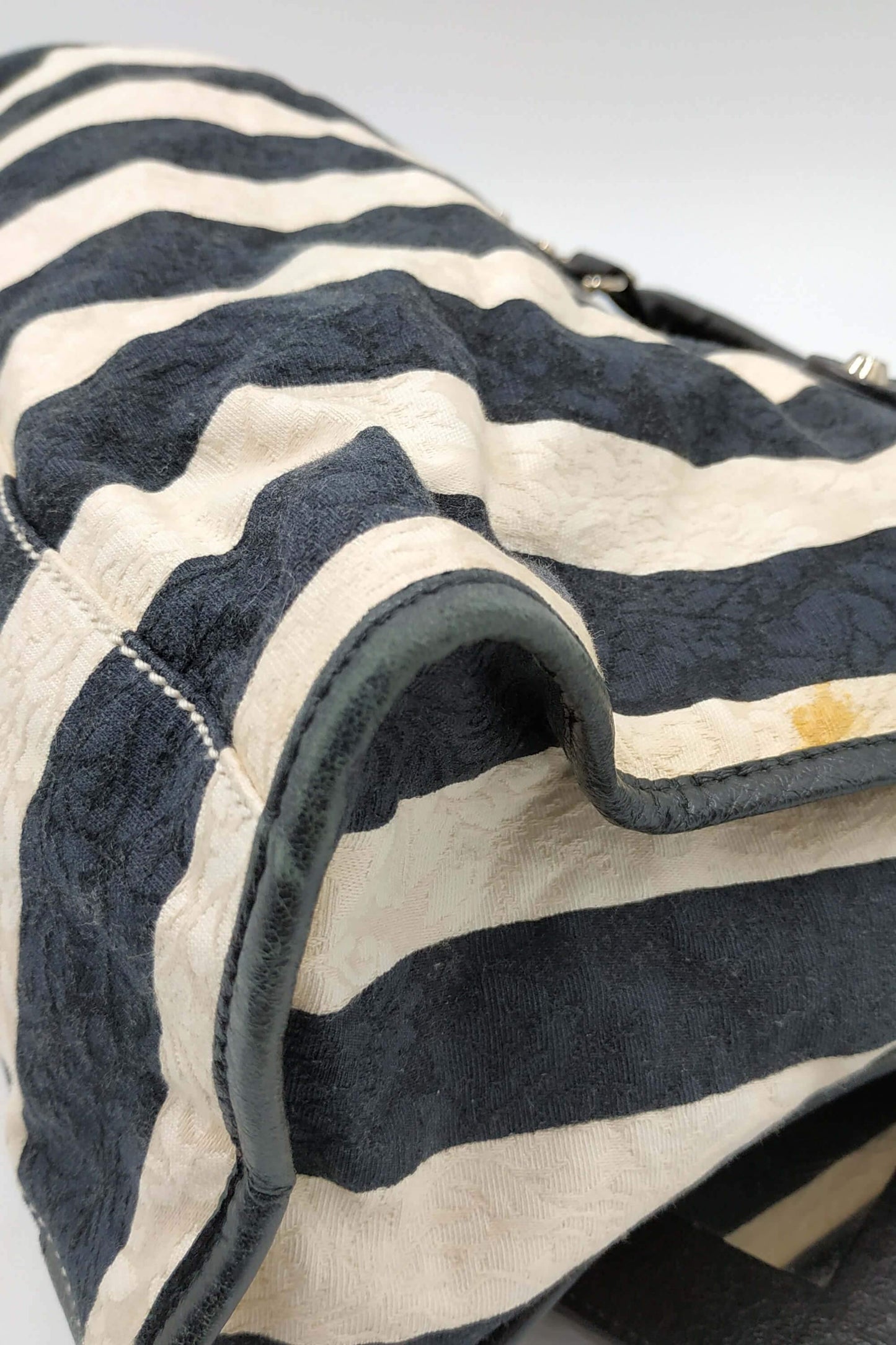 Chevre Damask Stripe City M Black White
