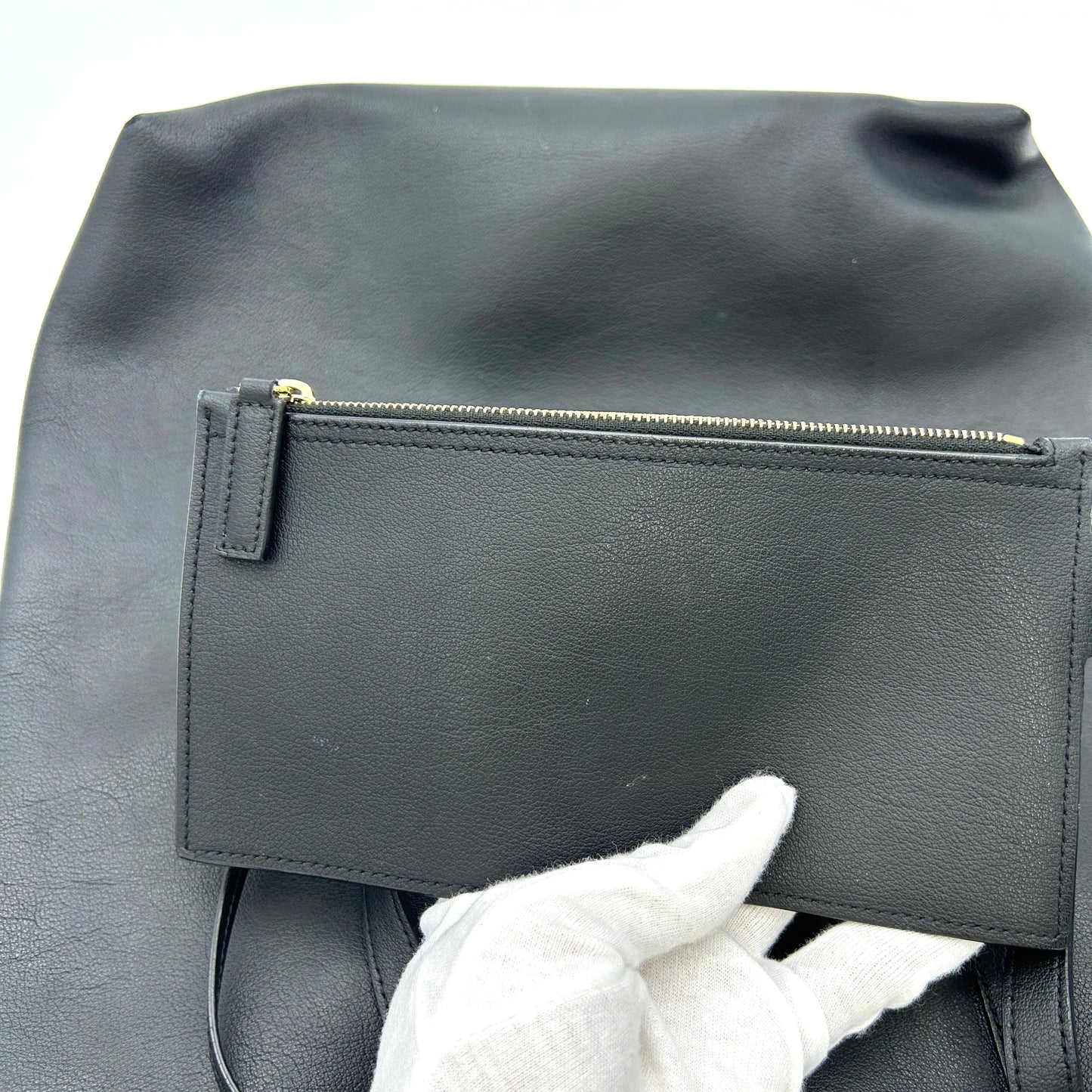 SAINT LAURENT Calfskin North-South Shopping Tote Black LA31604