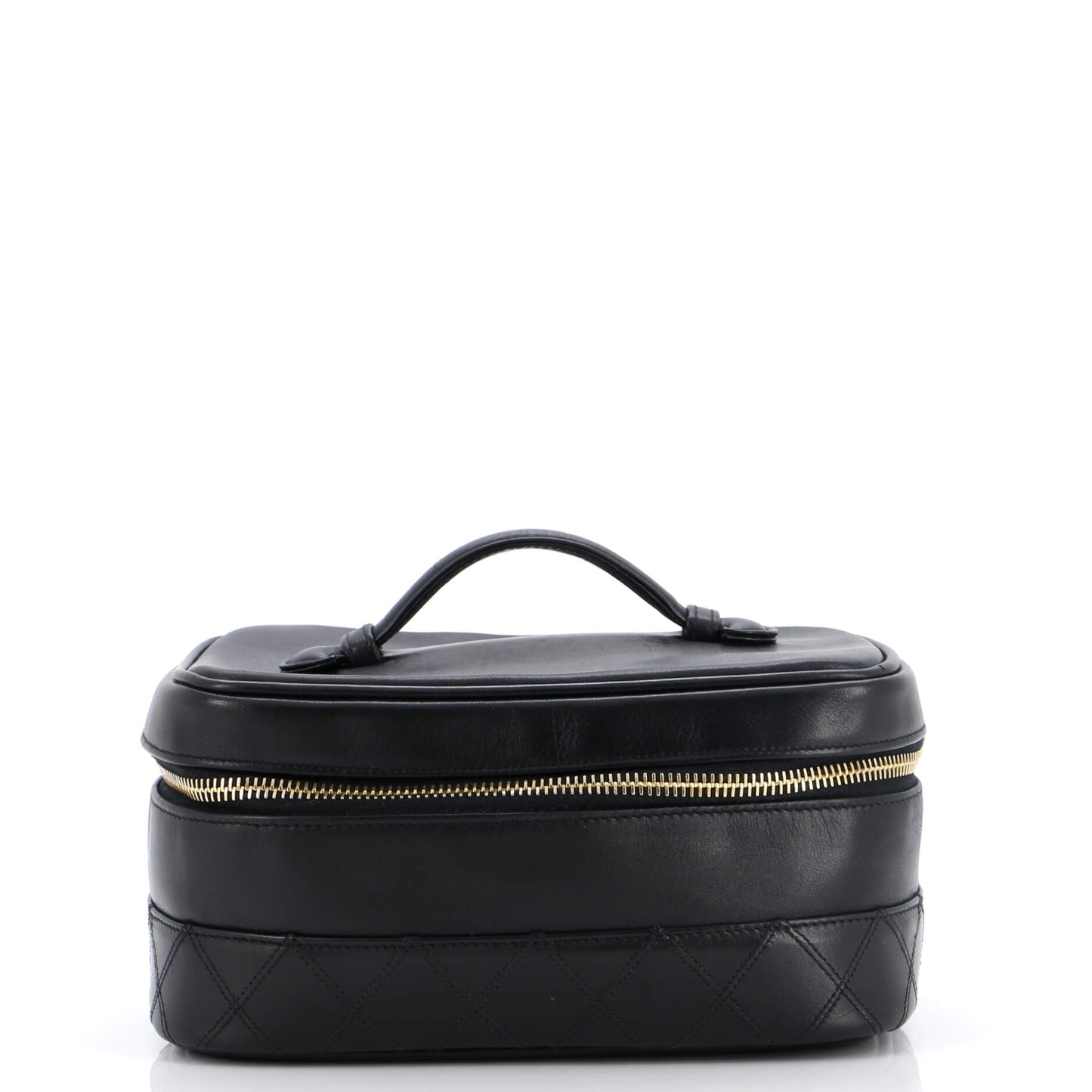 CHANEL Zip Around Top Handle Jewelry Case Quilted Lambskin Small