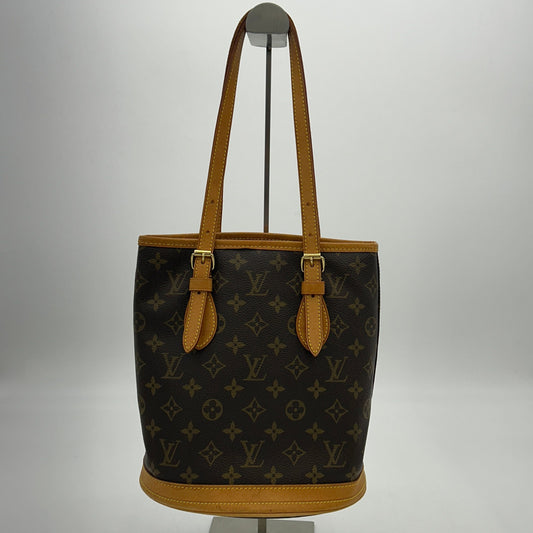 LOUIS VUITTON Monogram Bucket PM Shoulder Bag lv8857cc