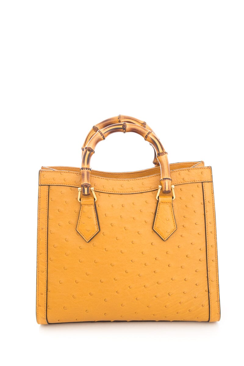 Gucci Brown Ostrich Diana Handbag