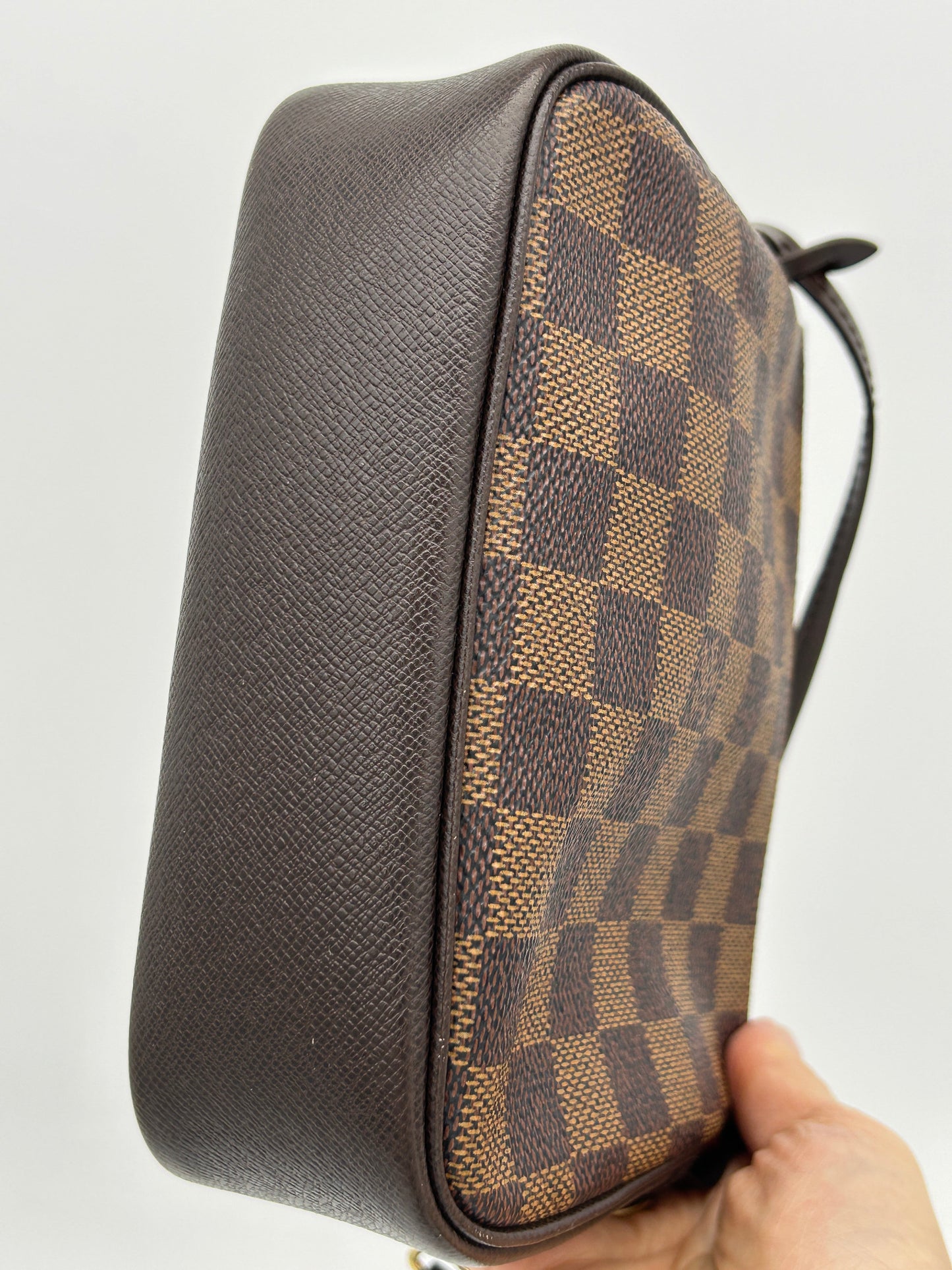 Louis Vuitton Damier Ebene Trousse Makeup Handbag 1998 Small