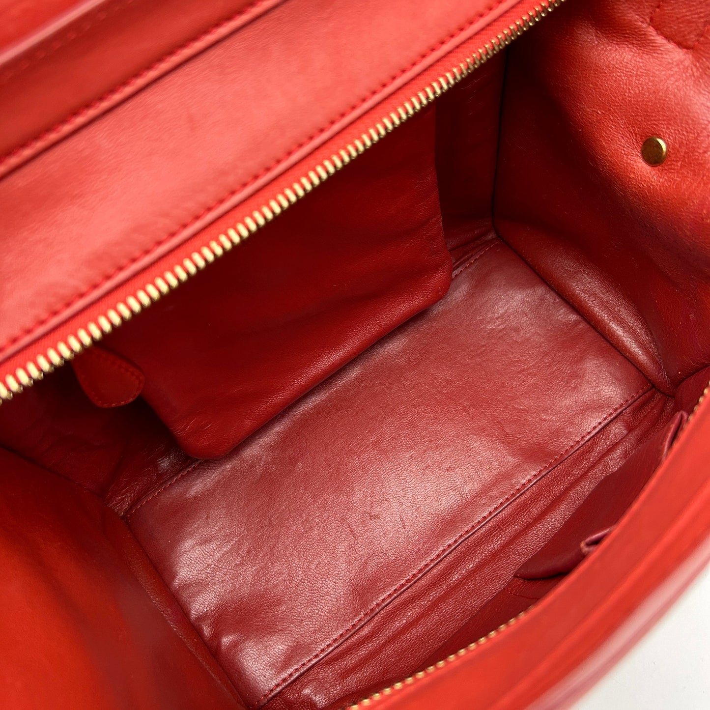 Celine Micro Luggage Smooth Calfskin Red Bag