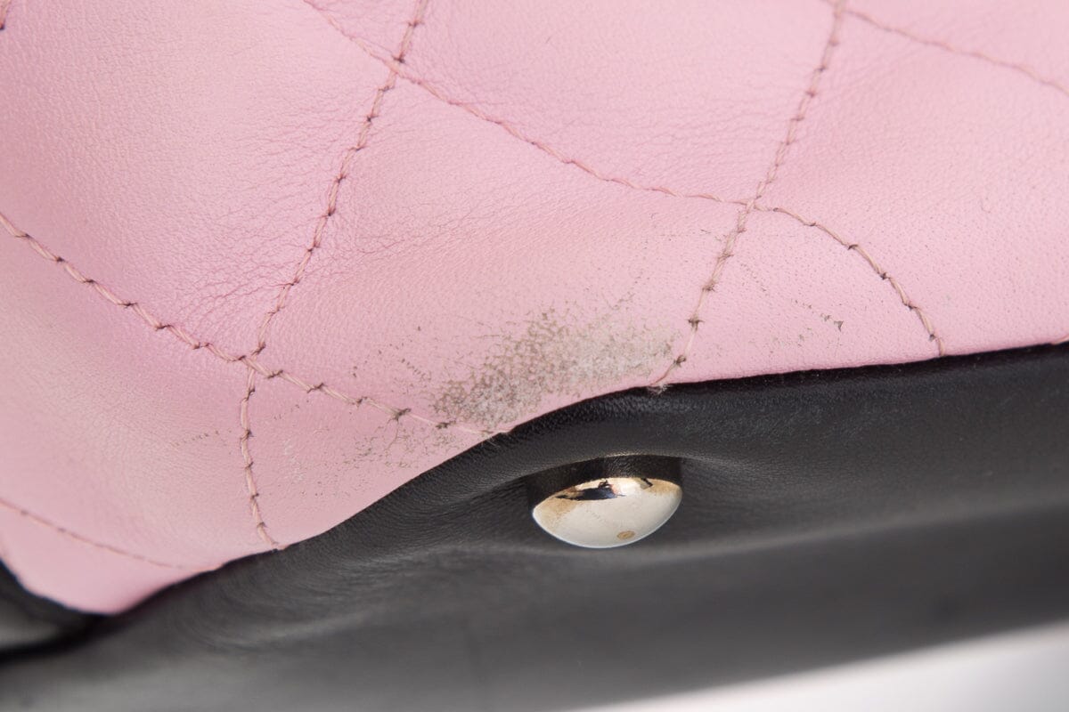 Chanel Vintage Pink and Black Small Linge Cambon Handbag