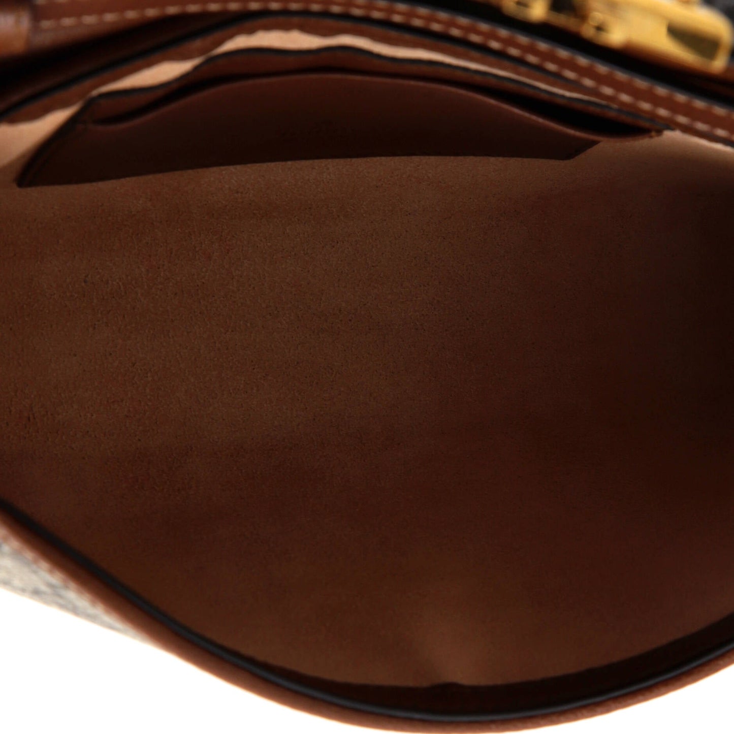 Padlock Top Handle Bag GG Coated Canvas and Leather Mini