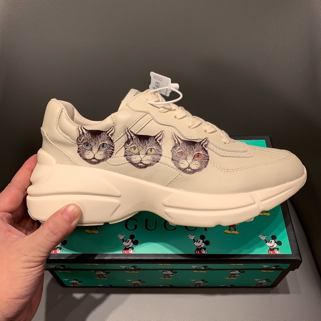 GLM-GCI  RHYTON VINTAGE TRAINER CAT  WHITE SNEAKER 142