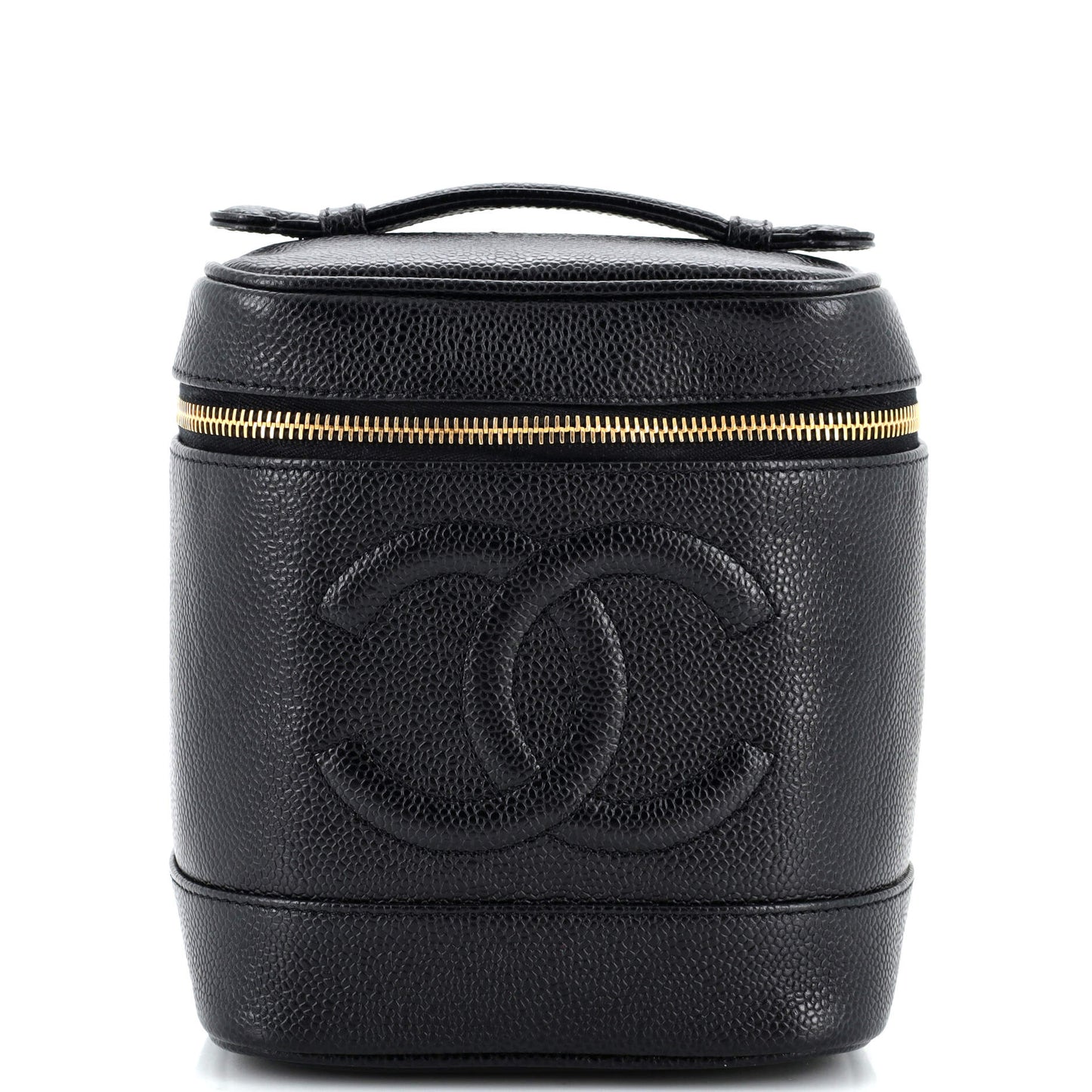 CHANEL Vintage Timeless Cosmetic Case Caviar Tall