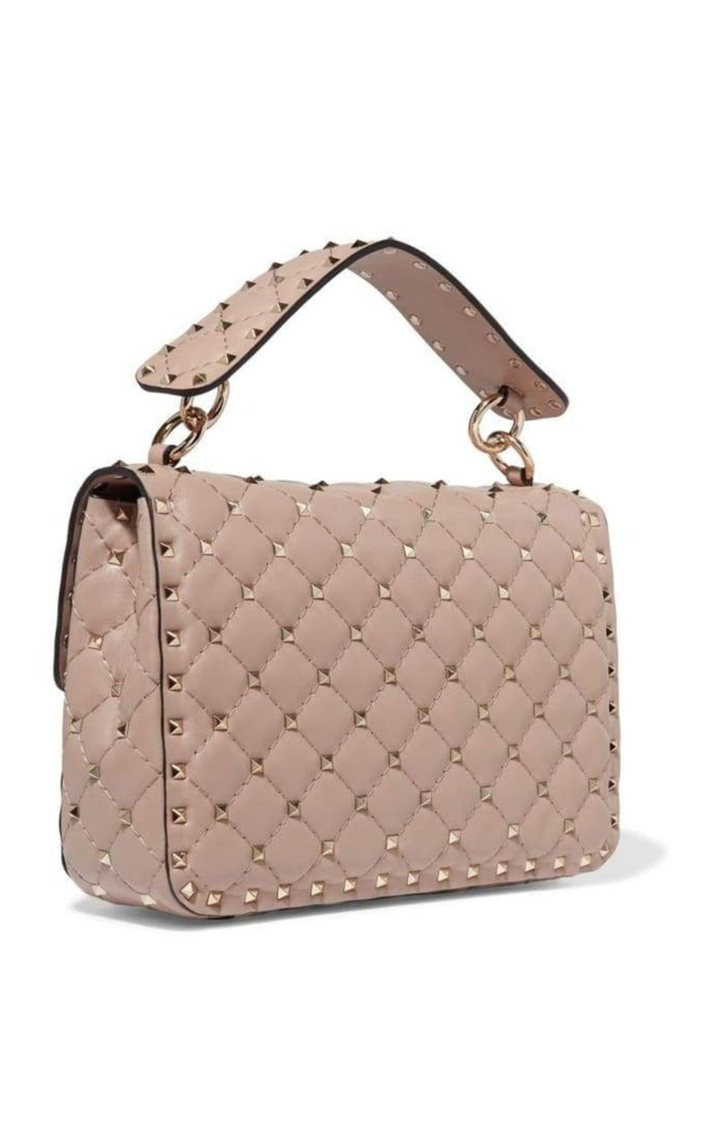 Beige Medium Rockstud MatelassÃƒÆ’Ã‚Â© Bag