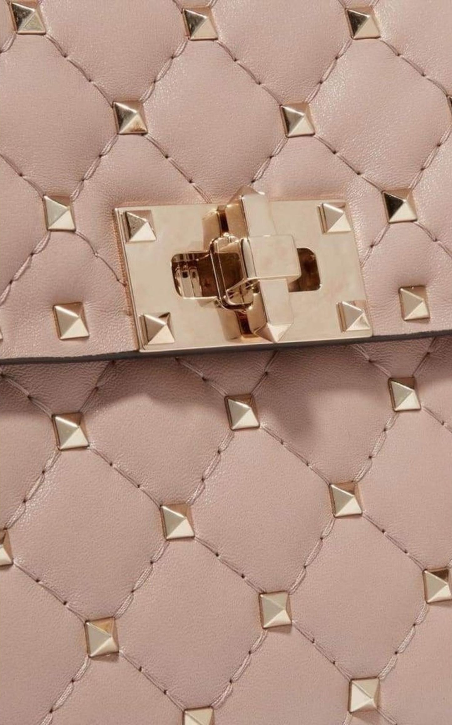 Beige Medium Rockstud MatelassÃƒÆ’Ã‚Â© Bag