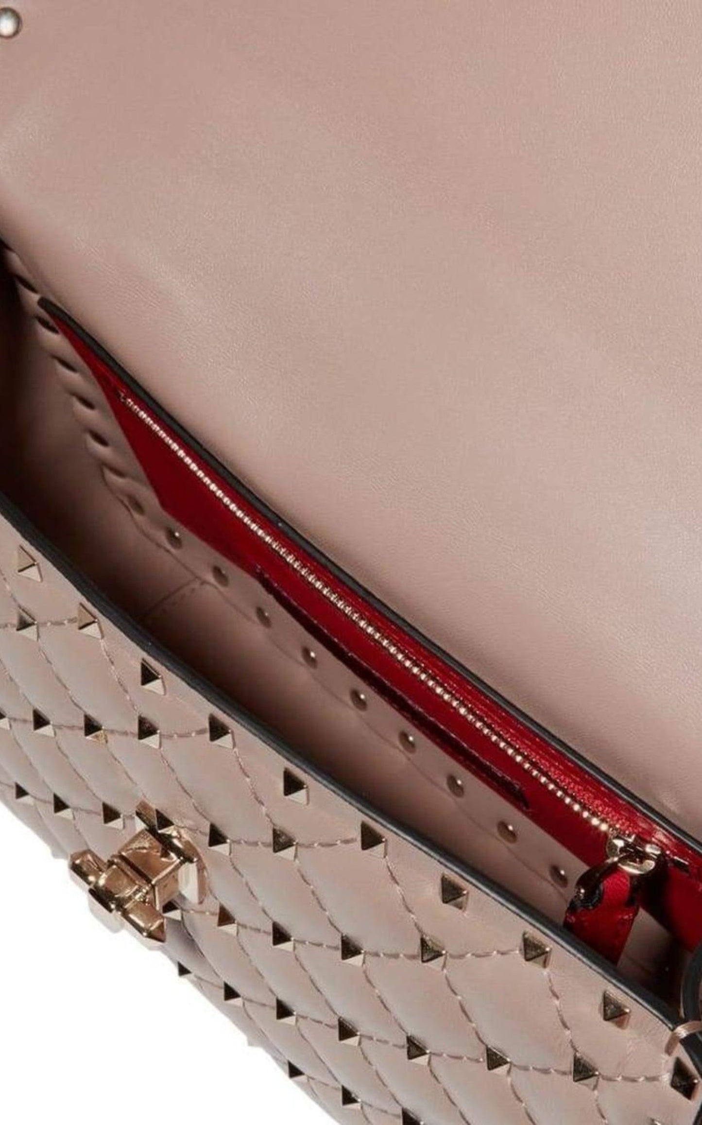 Beige Medium Rockstud MatelassÃƒÆ’Ã‚Â© Bag