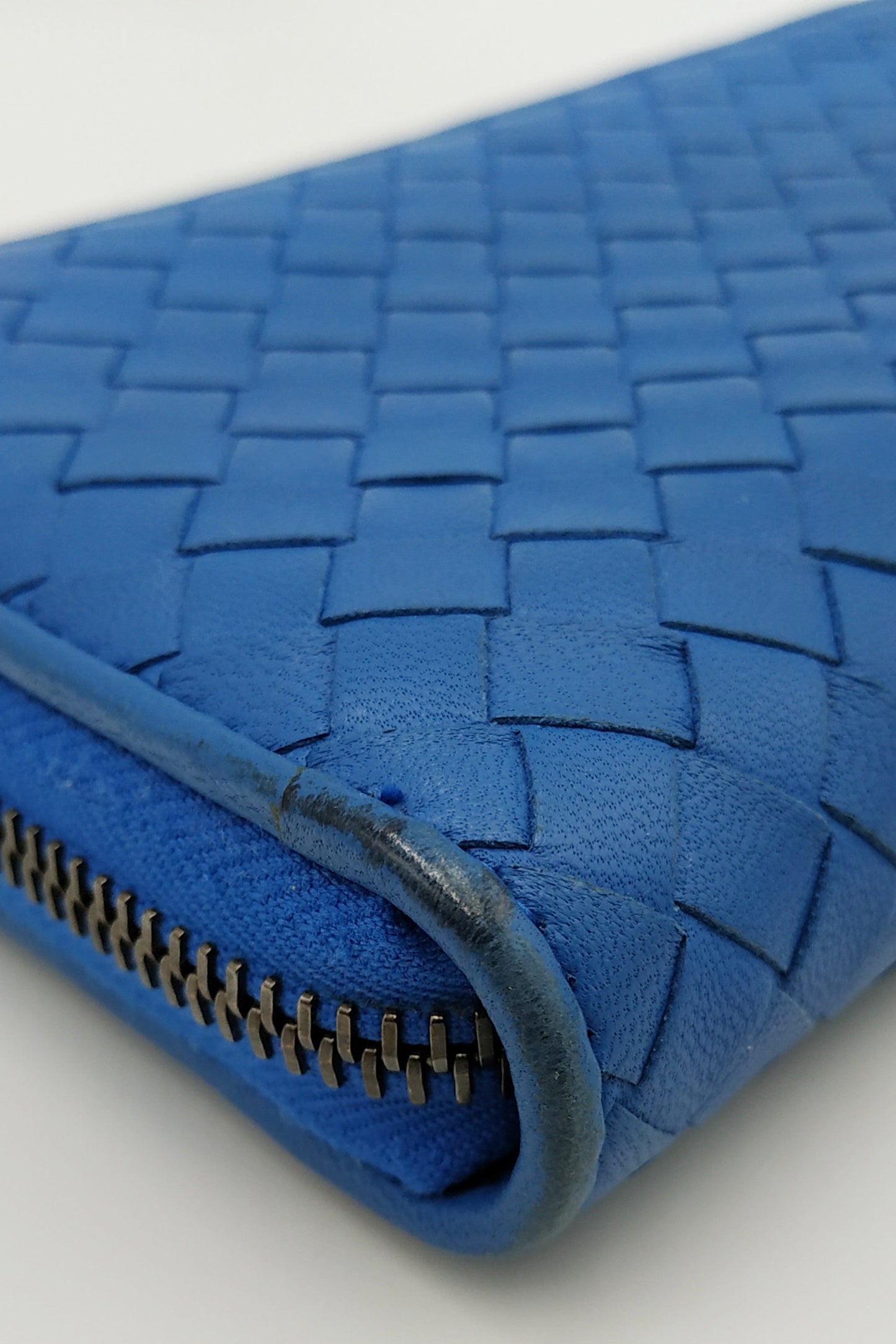 Intrecciato Continental Wallet Blue