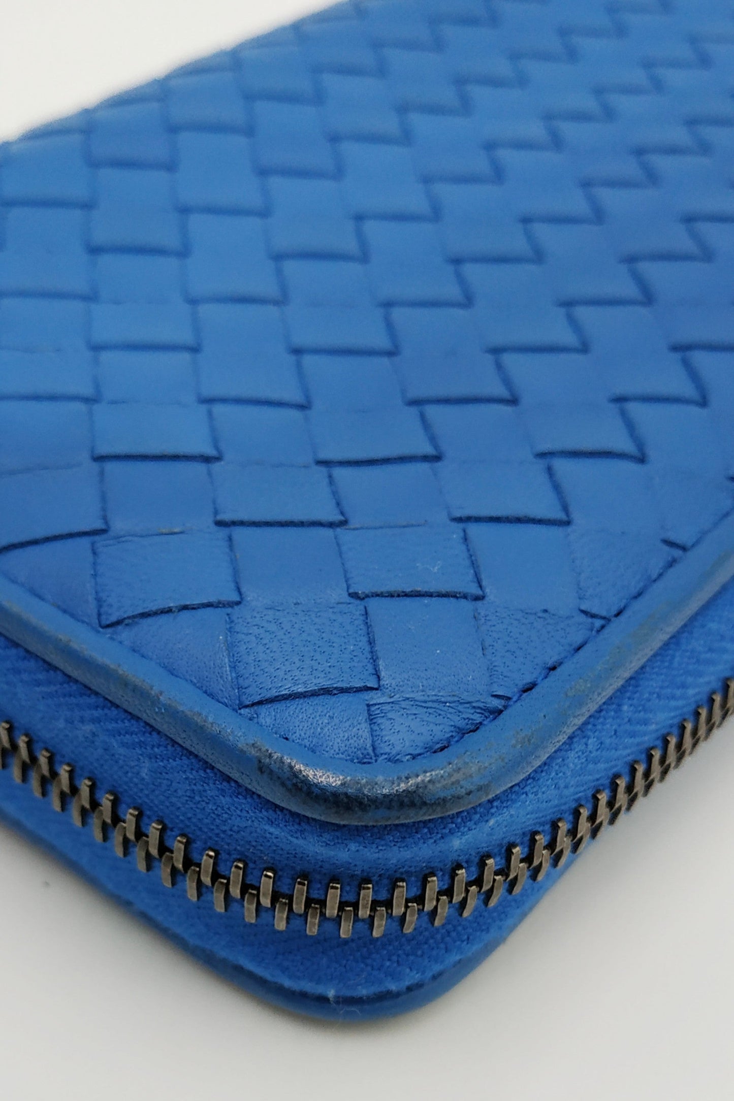 Intrecciato Continental Wallet Blue