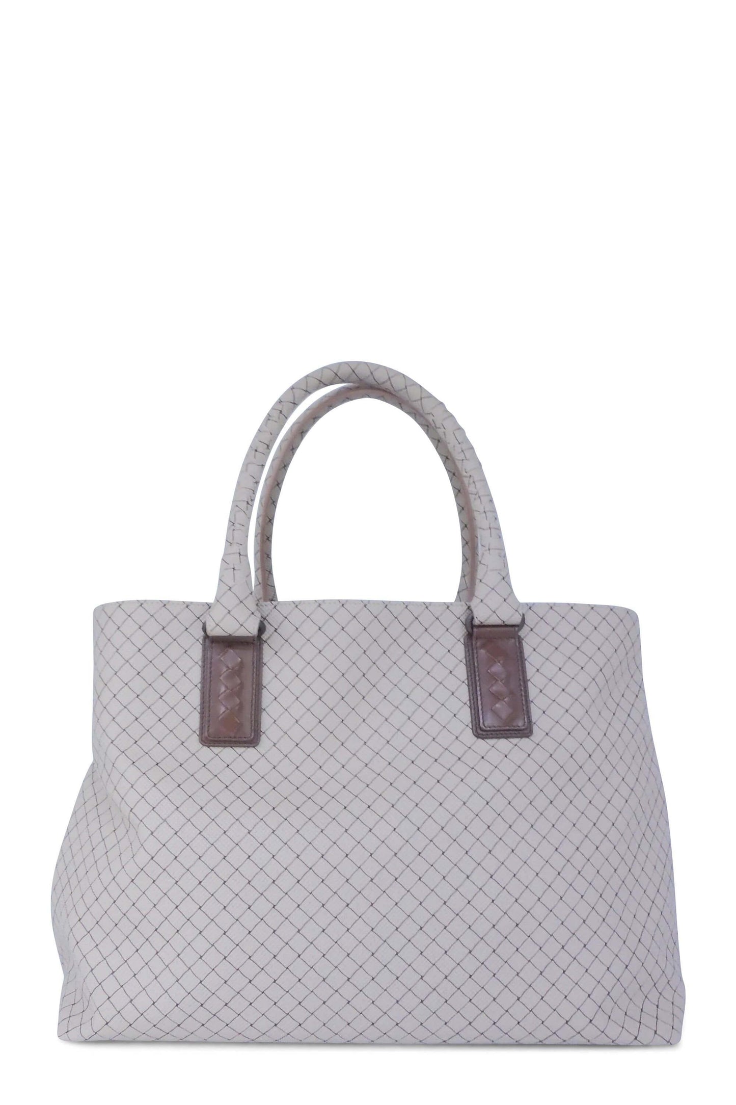 Printed Canvas Shopping Tote Brown