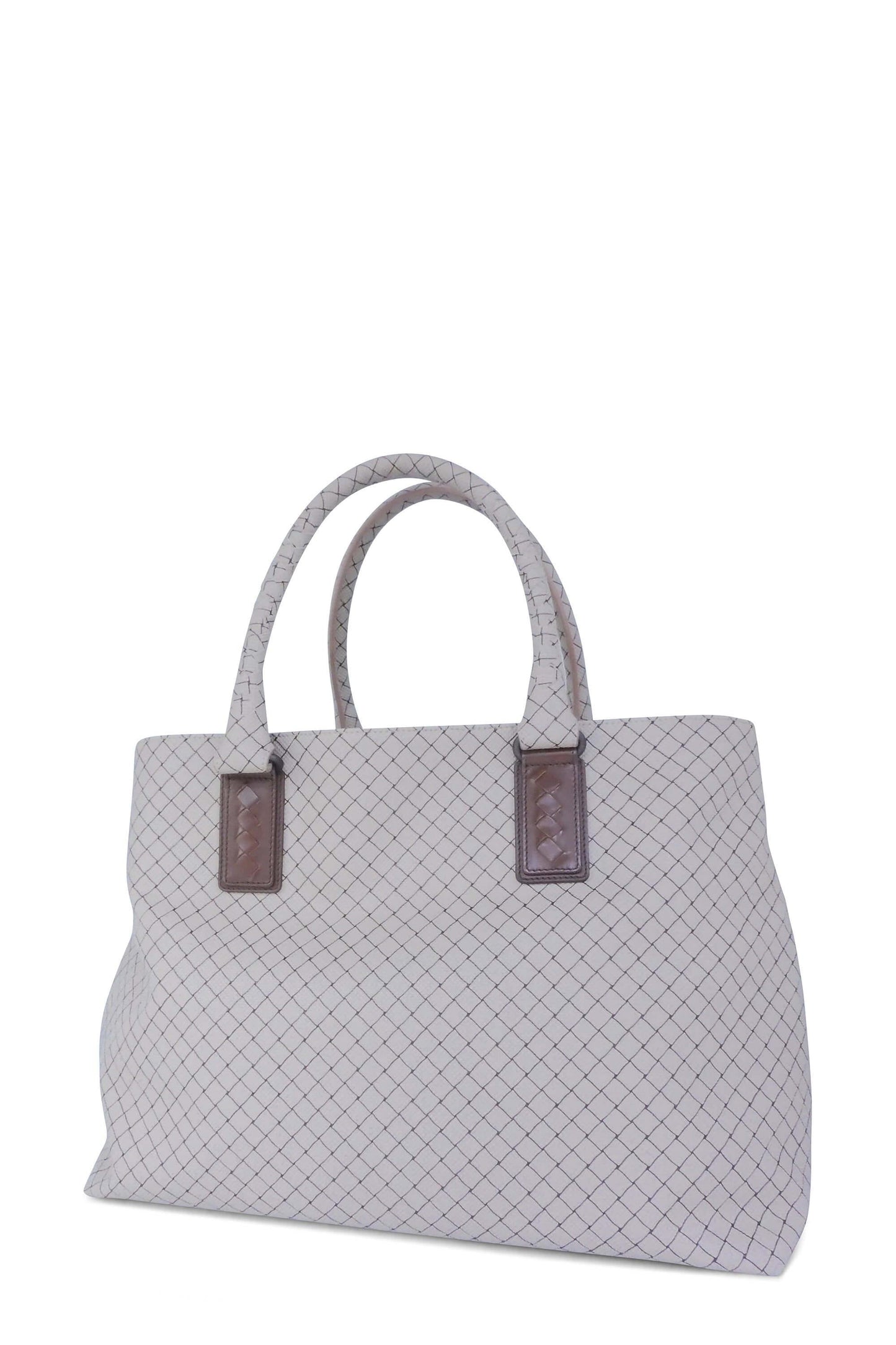 Printed Canvas Shopping Tote Brown