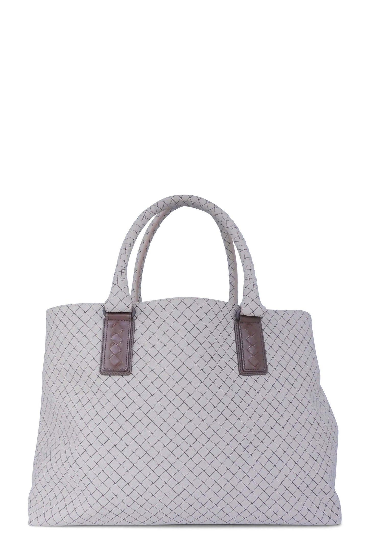 Printed Canvas Shopping Tote Brown