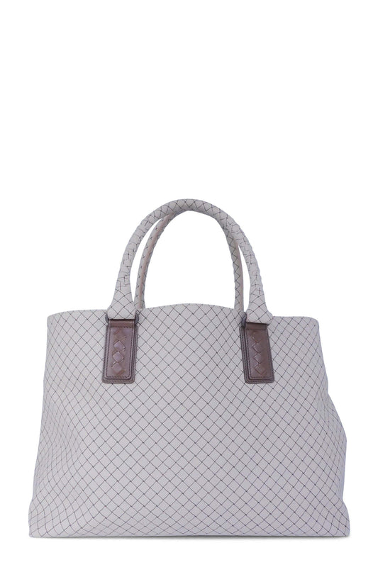 Printed Canvas Shopping Tote Brown