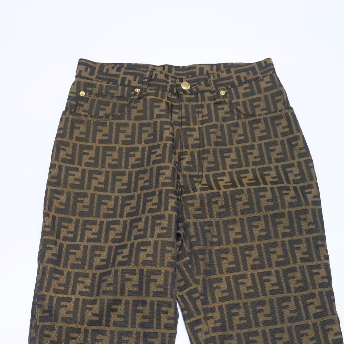 FENDI Zucca Canvas Pants Brown Black am225b
