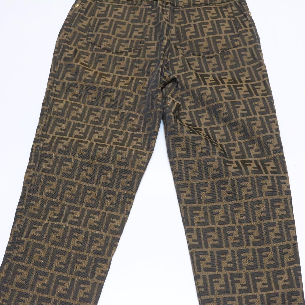 FENDI Zucca Canvas Pants Brown Black am225b