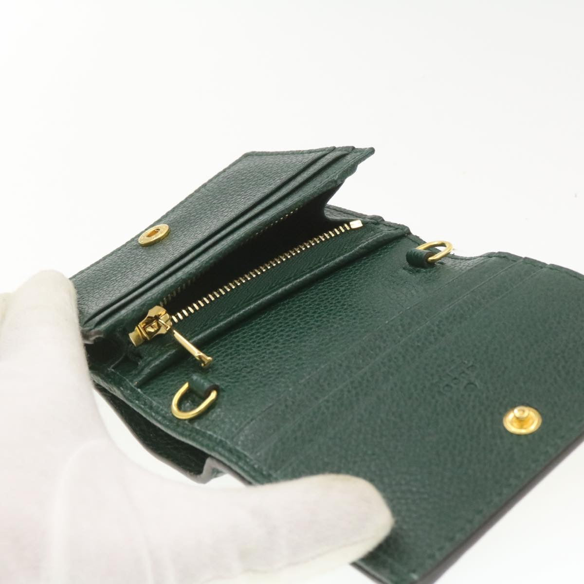 GUCCI Zumi Long Wallet Leather Green am272b