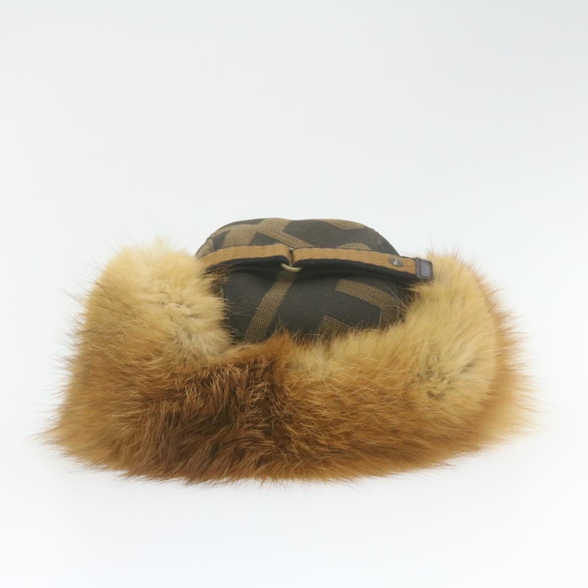 FENDI Zucca Canvas Cap Brown Black am324b