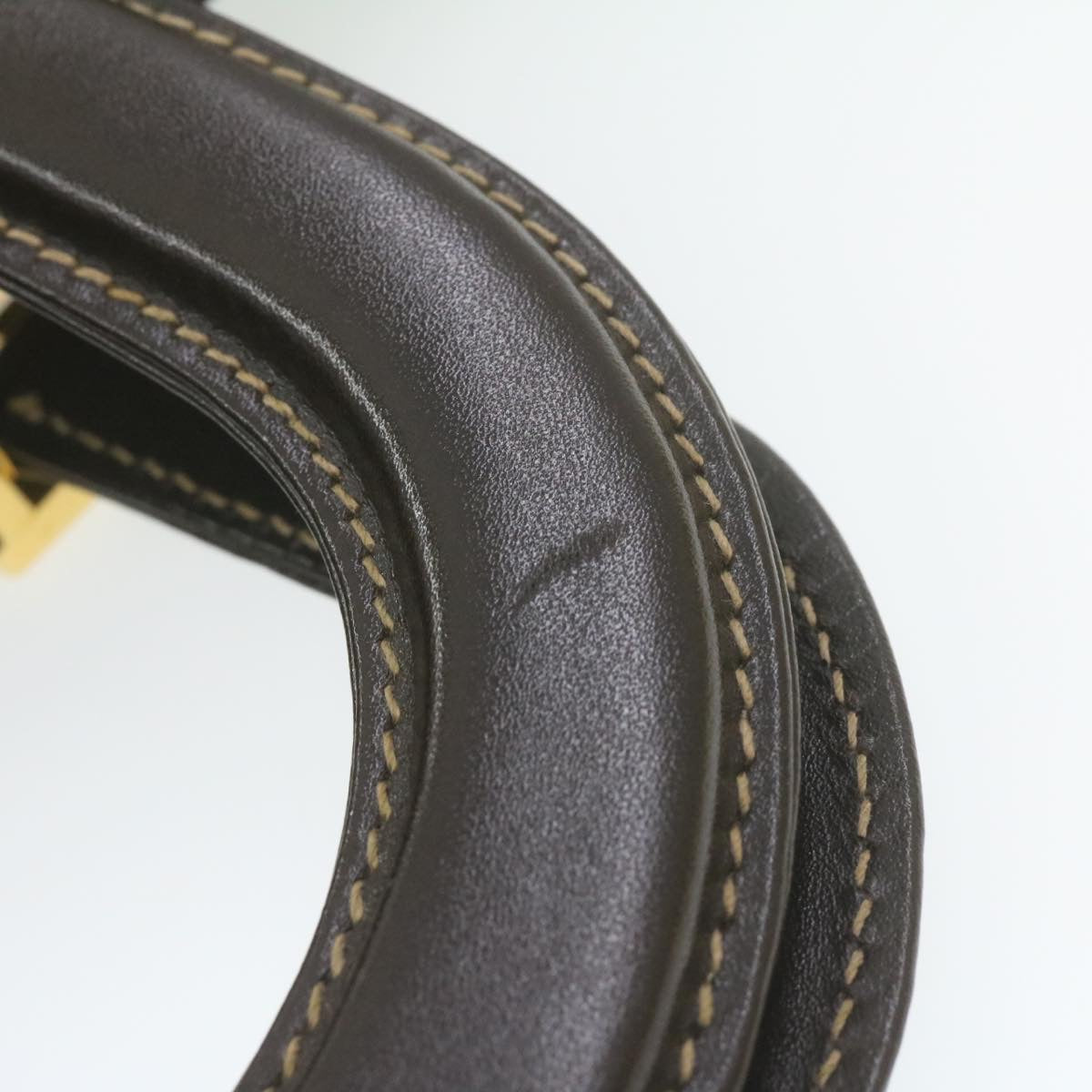 FENDI Zucca Canvas Hand Bag Brown Black am332b