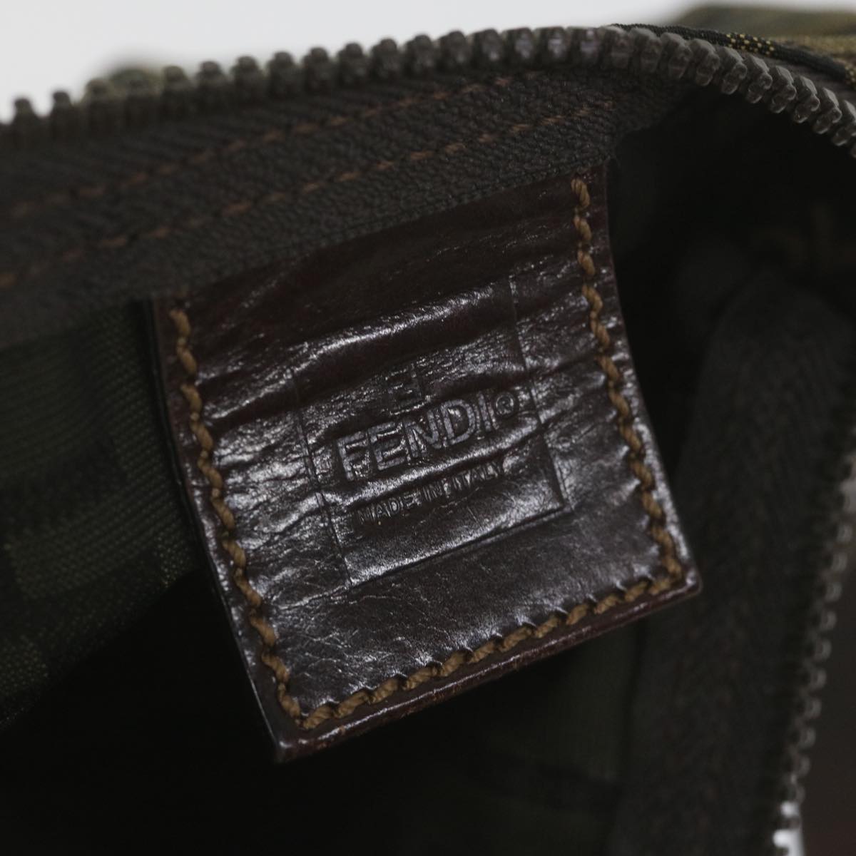 FENDI Zucca Canvas Pouch Black Brown bs10045