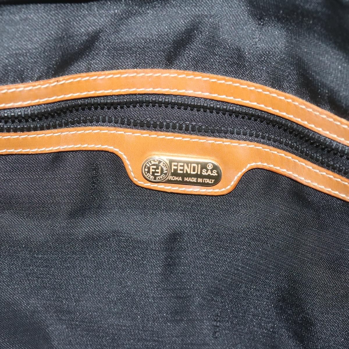 FENDI Pecan Canvas Boston Bag Coated Canvas Brown bs10091