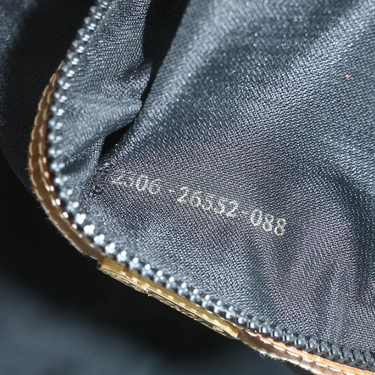 FENDI Pecan Canvas Boston Bag Coated Canvas Brown bs10091